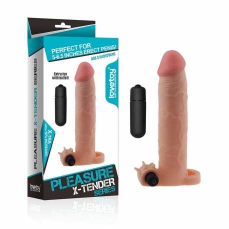 TENDER Realistik Titreşimli Uzatmalı Penis Kılıfı