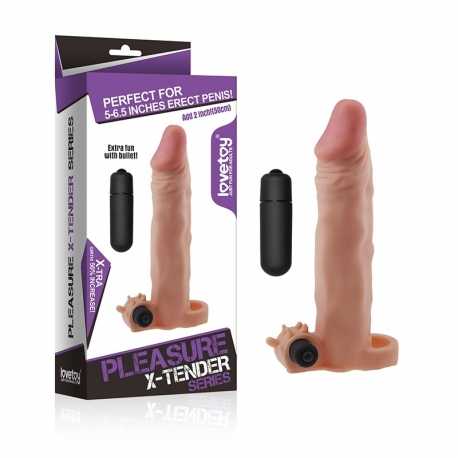 TENDER Realistik Titreşimli Uzatmalı Penis Kılıfı